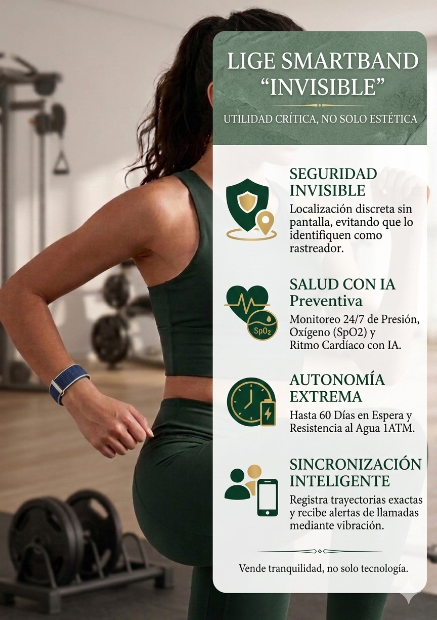 Smartband LIGE™ Invisible: Seguridad & Salud 24/7
